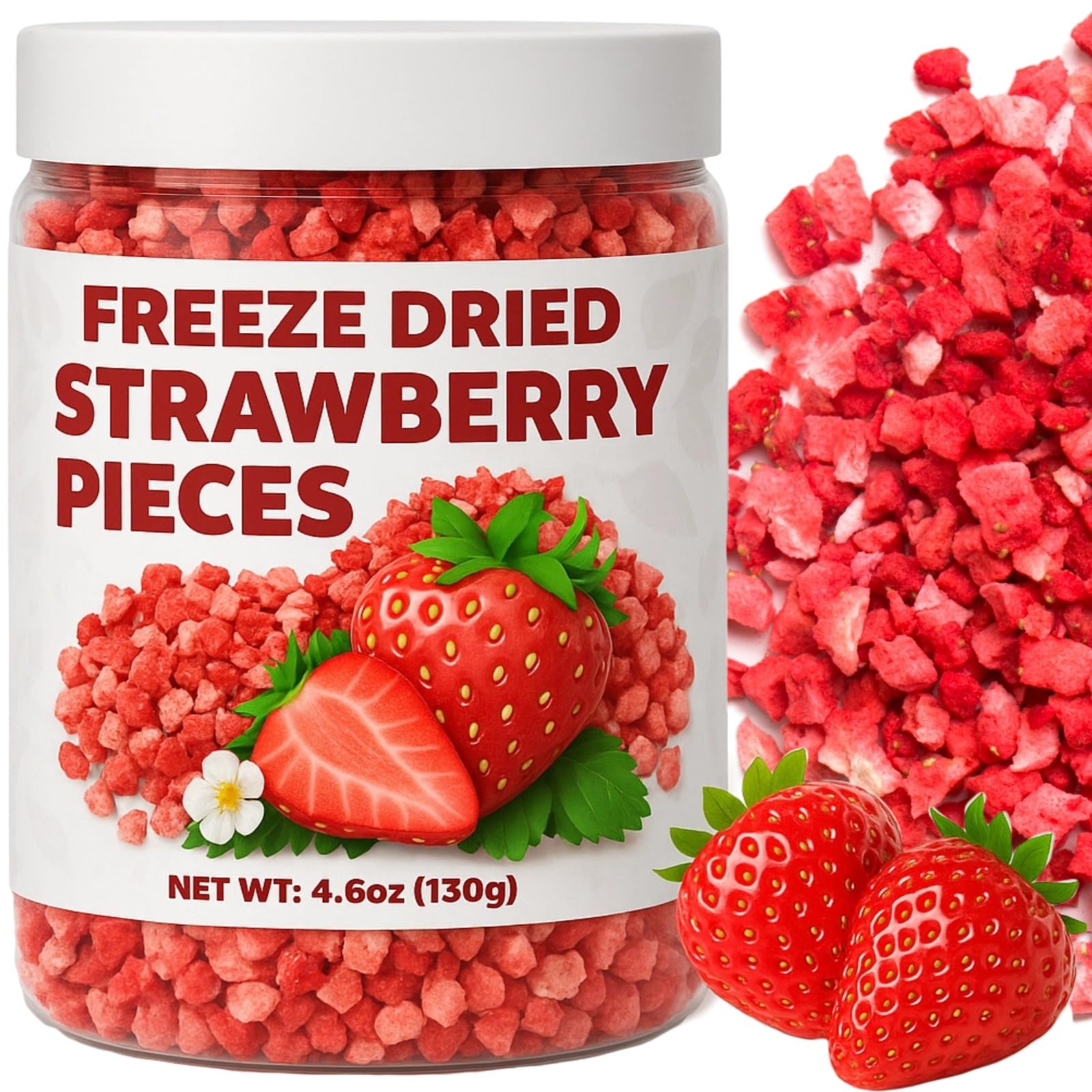 Egcina 4.6oz Freeze Dried Strawberries Pieces - dried fruits and vegetables | Mubboo