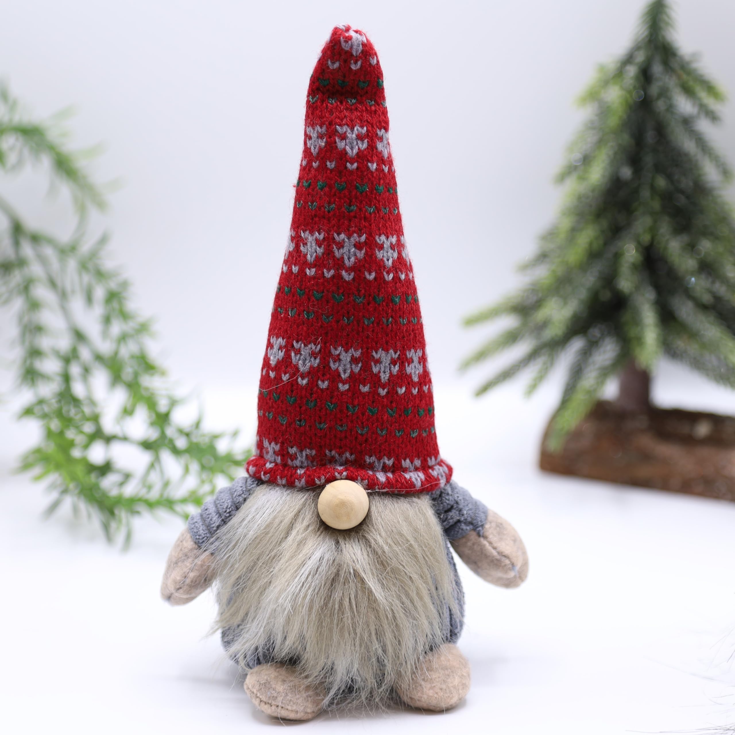 Fyne-Finds Fabric Christmas Gonks Plush Beard Nordic Xmas Gift Gonks Gnomes With Hat Holiday Decoration (Small)