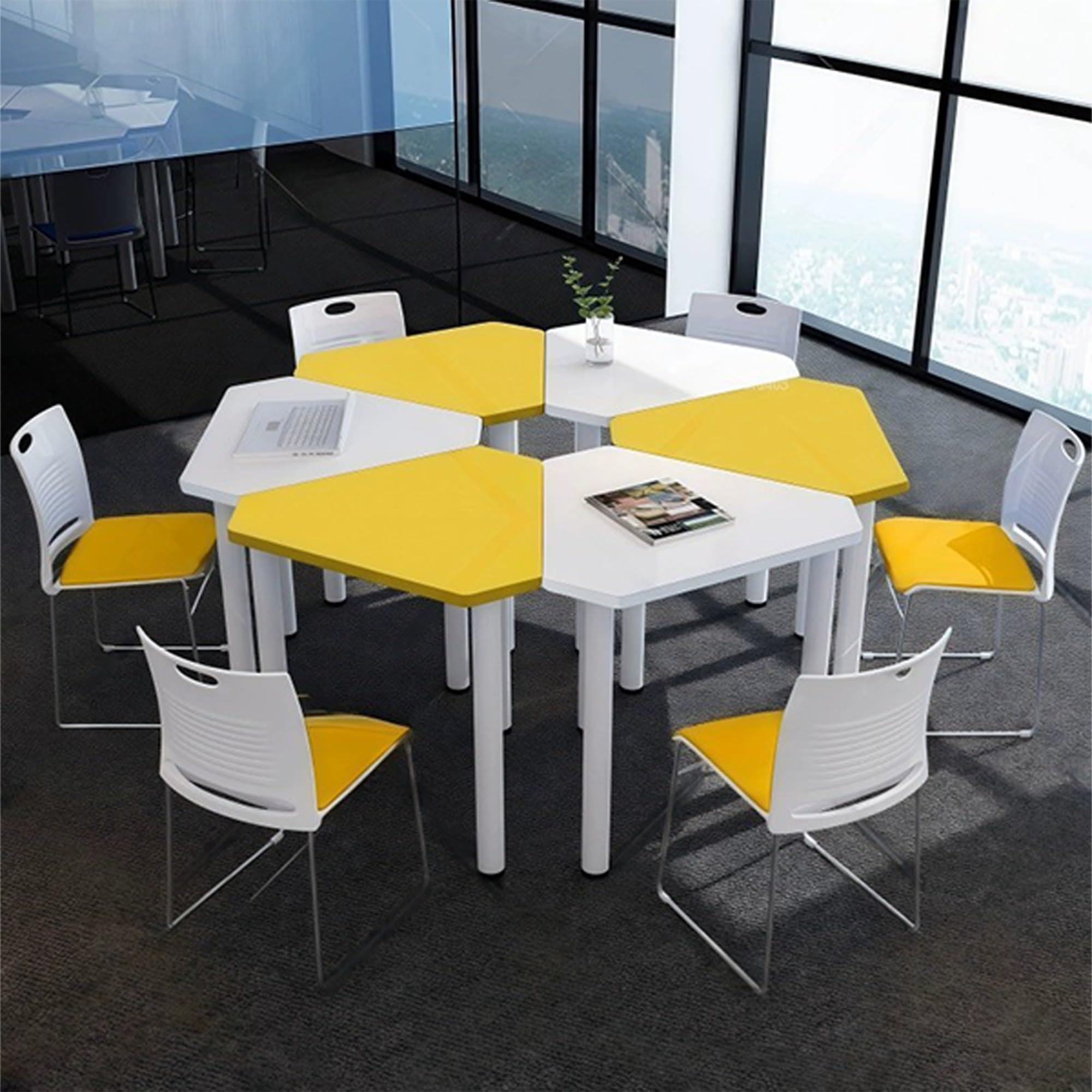 Mobile Group Activity Desk - Triangular/Hexagonal Table for Maker Classroom, Conference &amp; Science Experiments(M1.45)