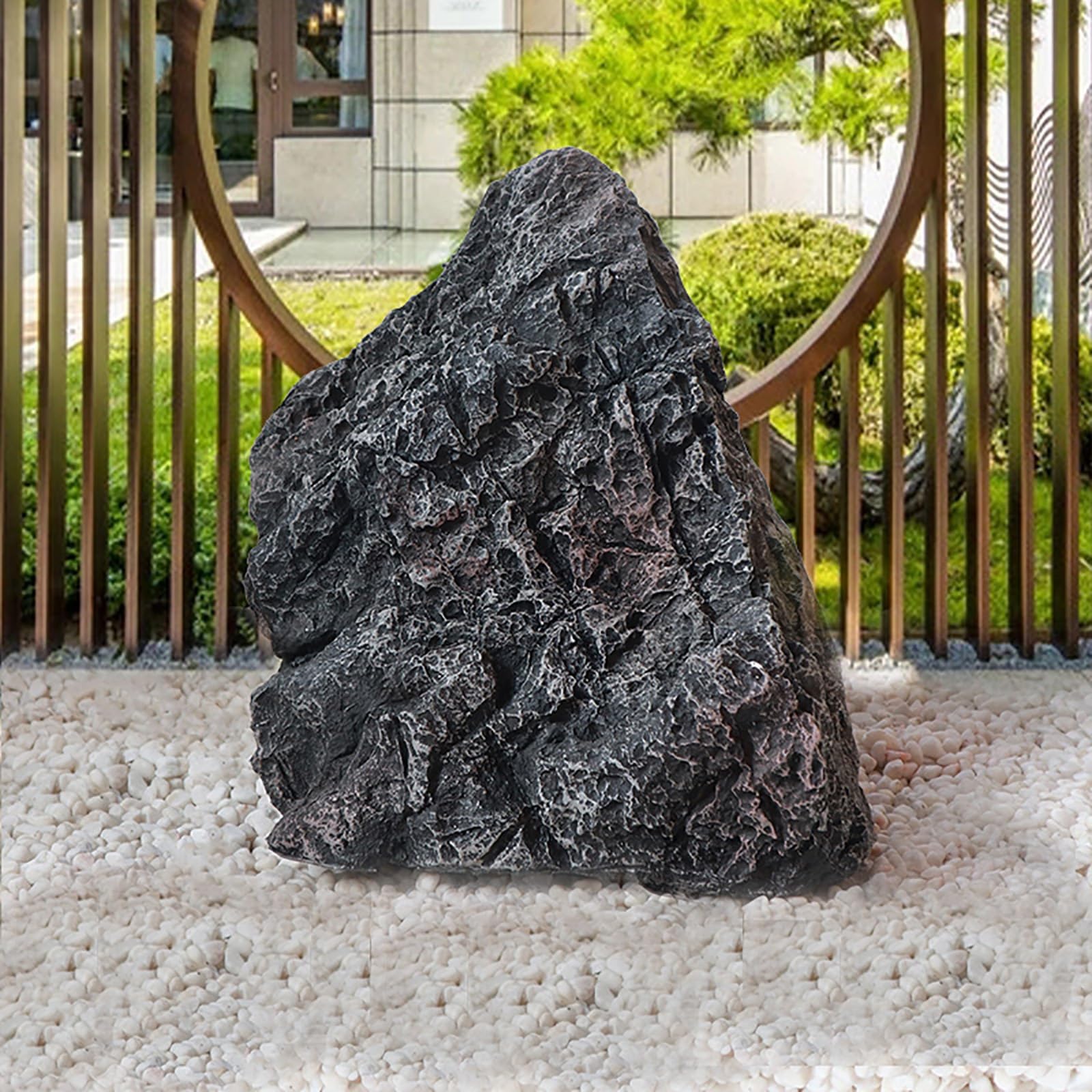 Amazon.co.jp: 逼真な人工石の庭の装飾、ガラス繊維製の人工山彫刻