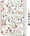 2026 Planner, Weekly and Monthly Calendar Planner for Women, Jan 2026 - Dec 2026, Hardcover Planning Agenda Book with Tabs, Spiral Bound, Inner Pocket, Perfect foor School Office Supplies, 6.3" x 8.5" - Wildflowers