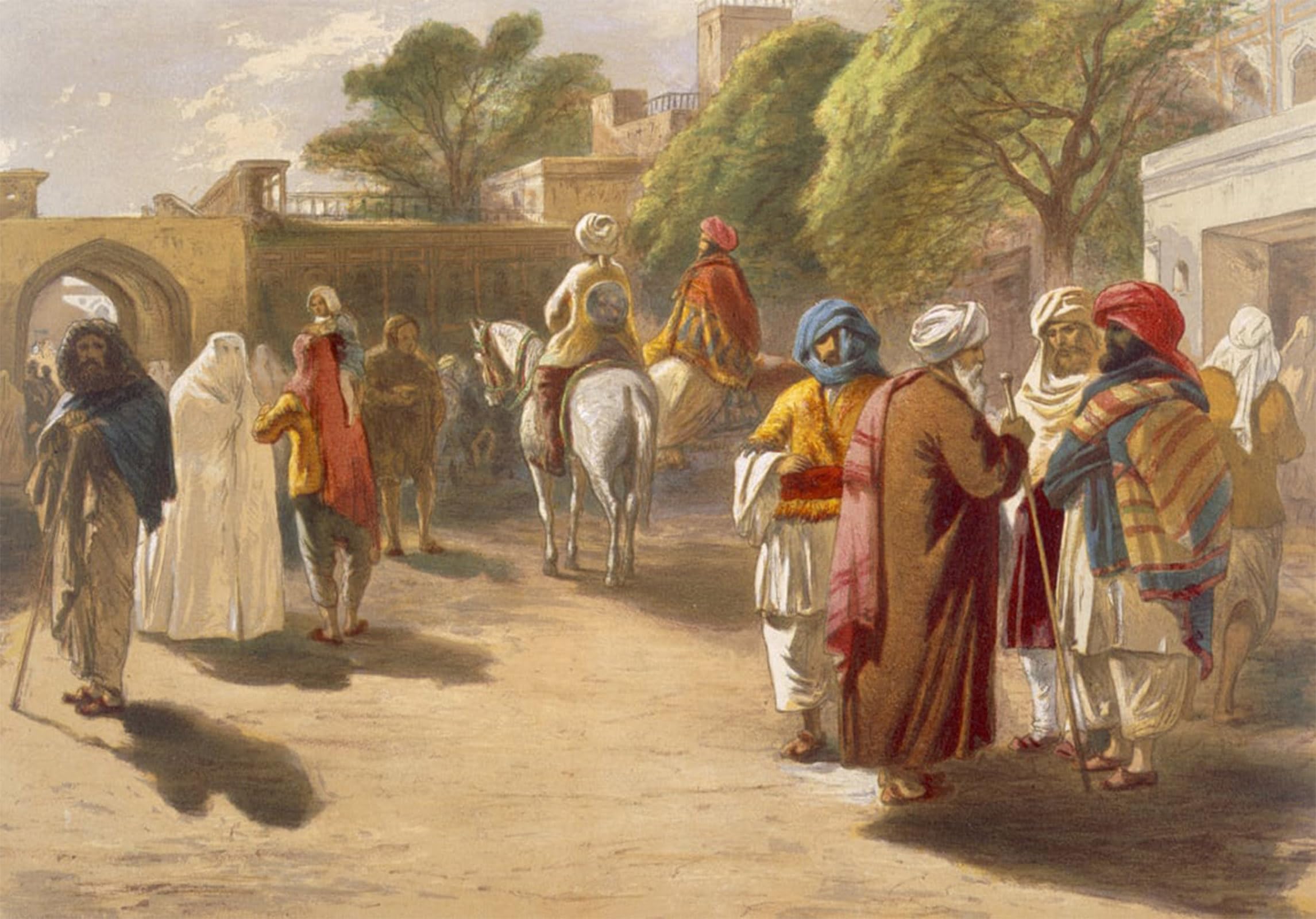 Tableau Toile Peshawar Inde Ancienne William Simpson Décoration Murale
