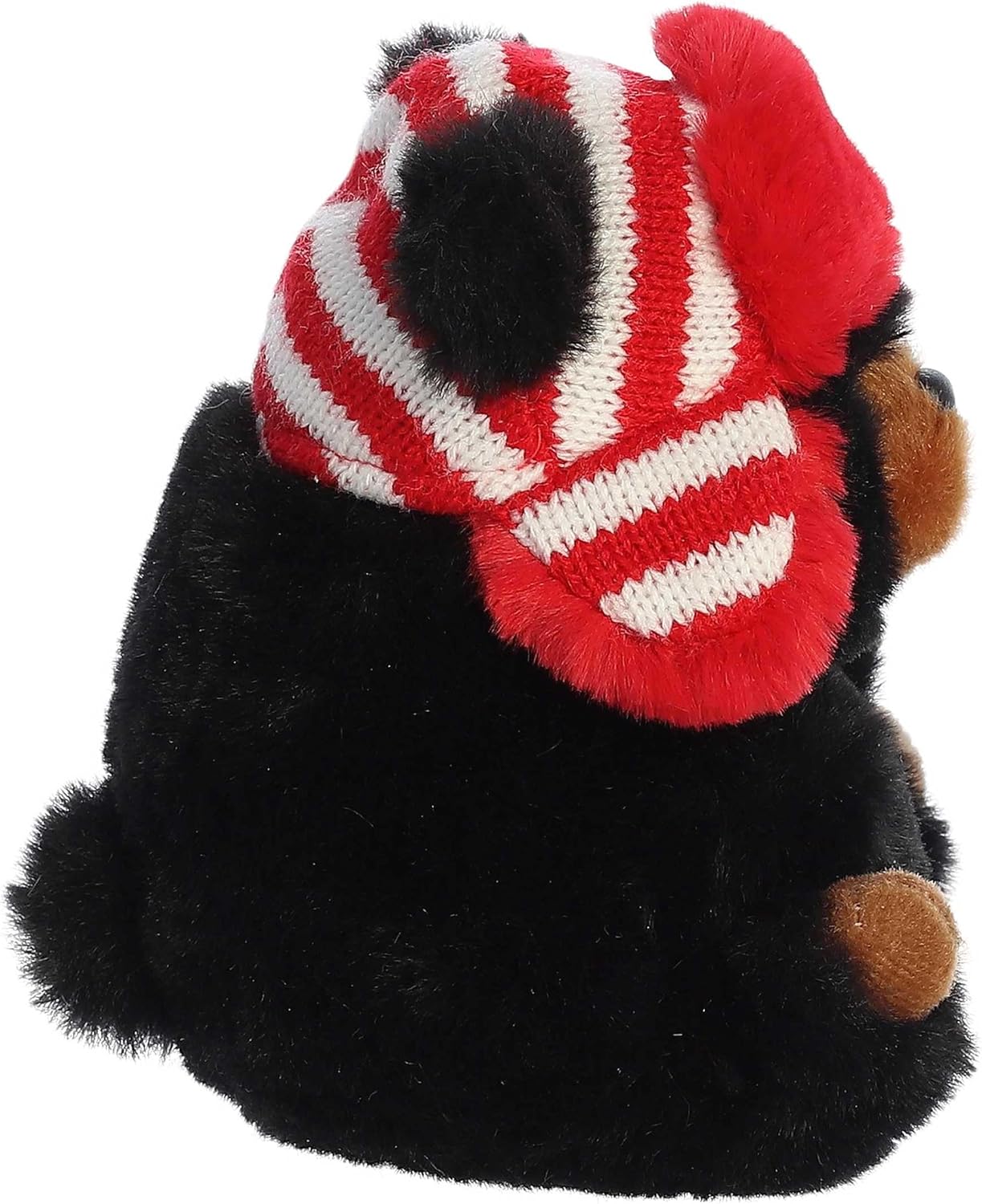 Aurora® Festive Rolly Pet™ Blake Black Bear™ Stuffed Animal - Compact Size for On-the-Go Fun - for Adults, Kids, Birthdays, and Anniversaries - 5.5 Inches