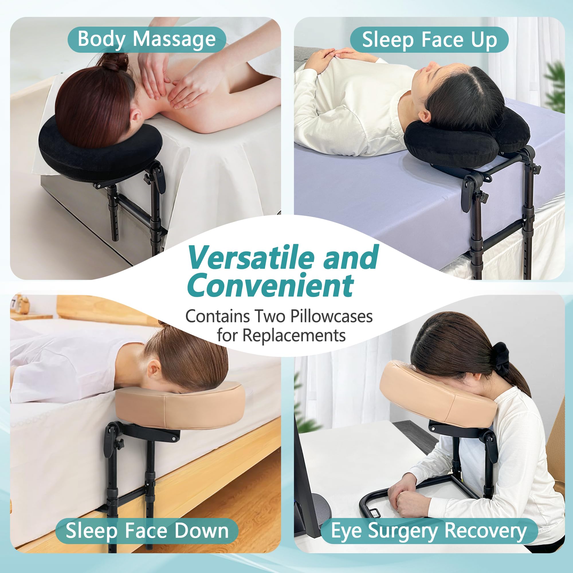 Kit de masaje para la parte superior del colchón, almohada facial para reposacabezas de masaje para colchón de cama, soporte para cabezal de masaje de cama, accesorio de masaje ajustable para colchón 6