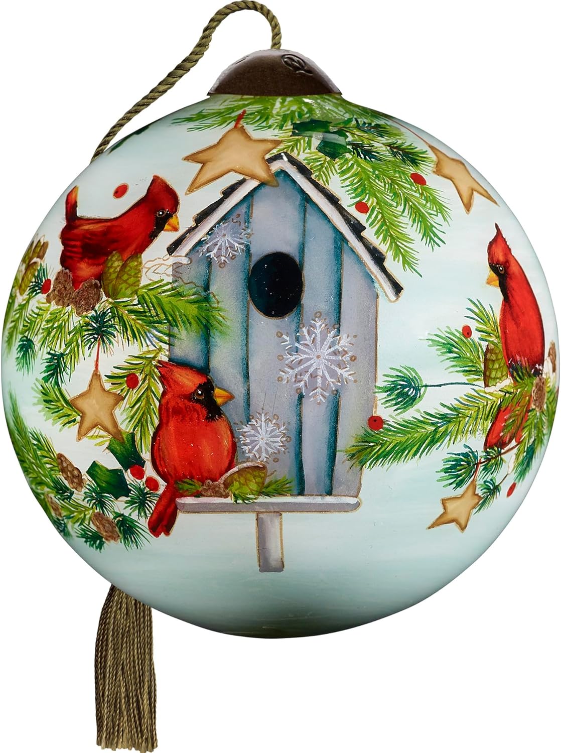 Ne’Qwa Art Welcome Home Helz Cuppleditch Hand-Painted Blown Glass Ornament – Festive Holiday Scene Keepsake – 7231110