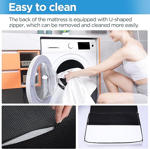 Miniatura 7 de Colchón plegable, colchón de espuma viscoelástica de triple pliegue de 4 pulgadas, colchón plegable tamaño Queen para interiores, caravana,