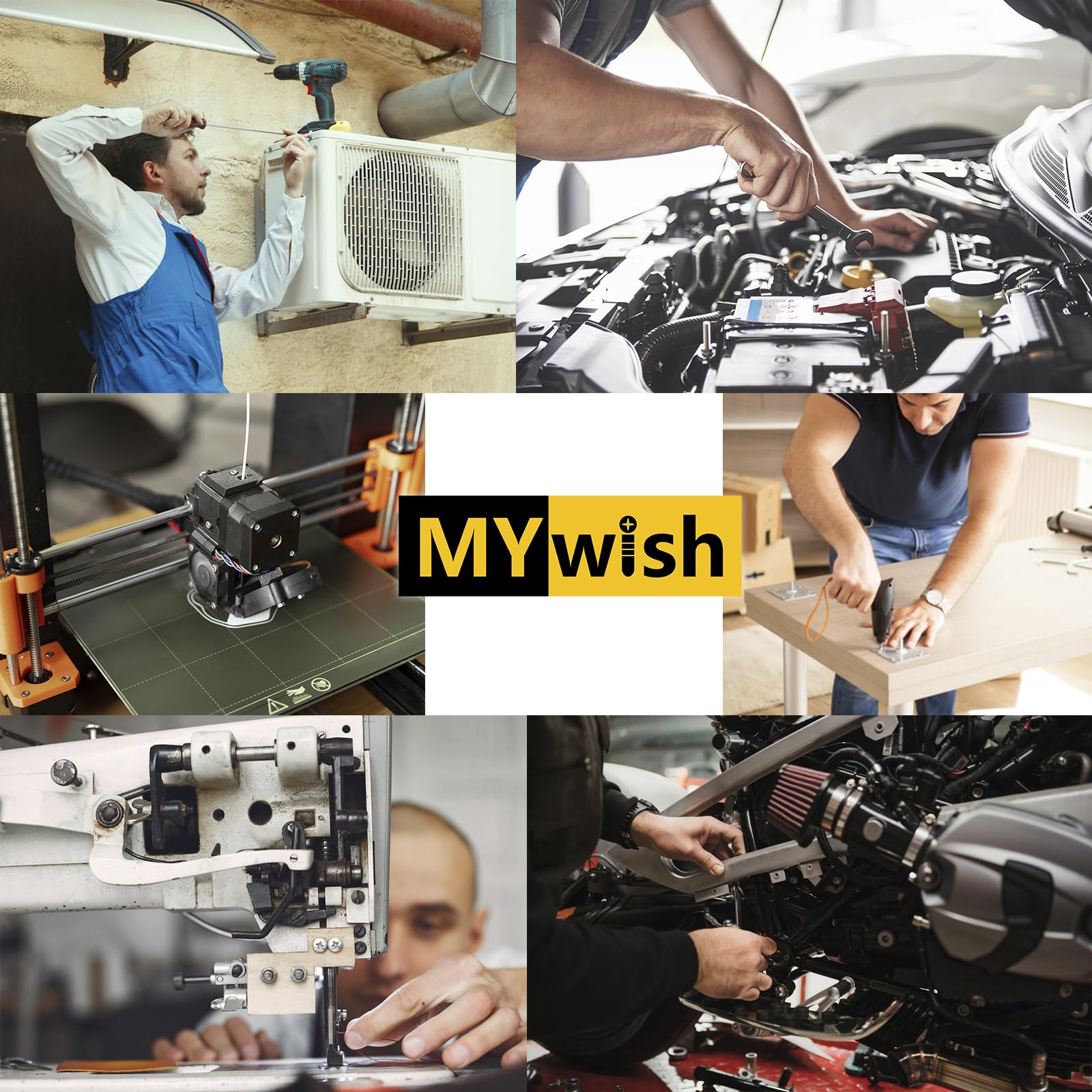 Mywish Zestaw śrub M3, asortyment śrub metrycznych, podkładek M3, asortyment śrub metrycznych 1080, nasadka z łbem sześciokątnym, zestaw czarnych śrub i nakrętek, stop stali 12,9, ocynkowana