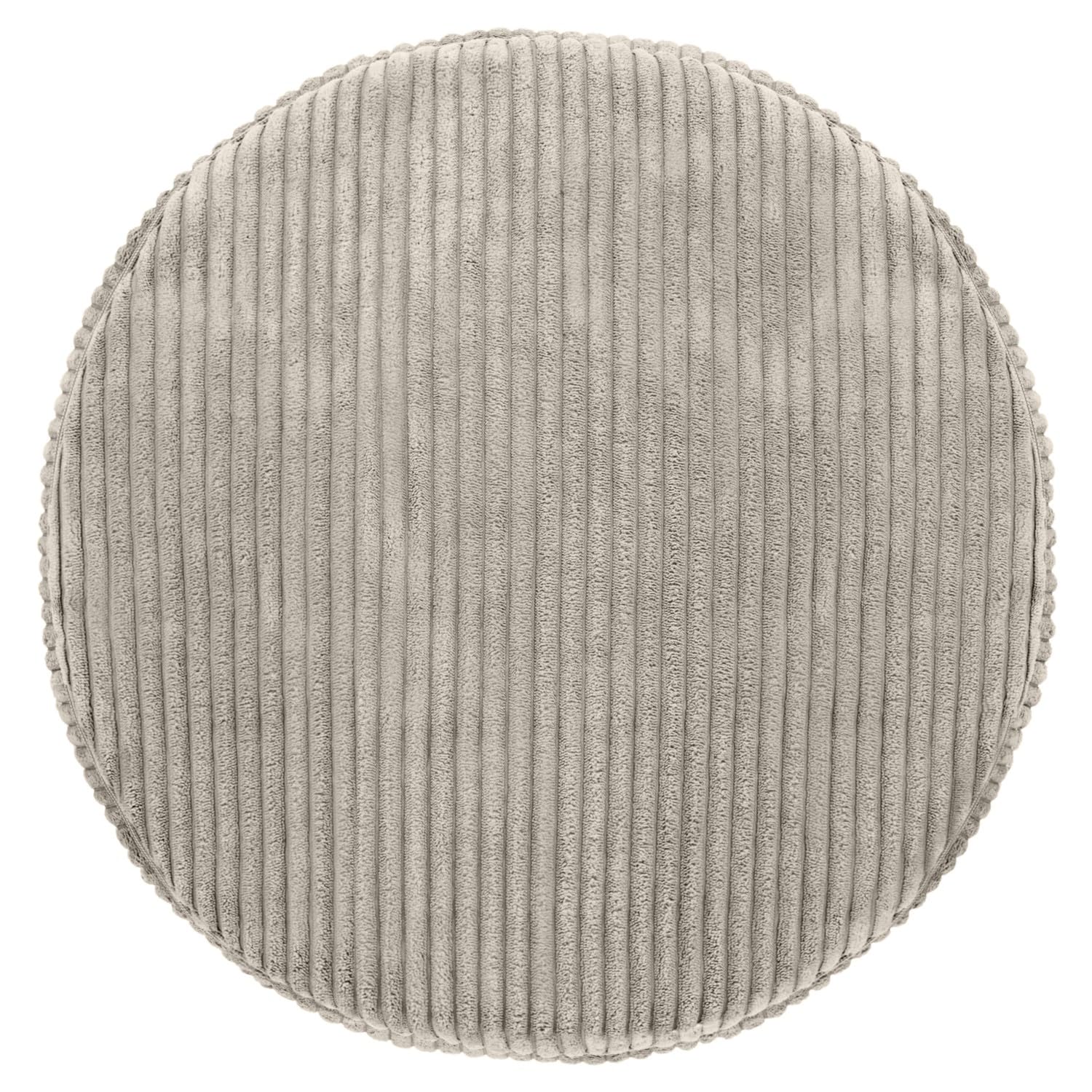 Nowoczesna pufa okrągła 45x25 cm - wygodne siedzisko, podnóżek, miękka pufka do salonu, sypialni, garderoby - trwała tkanina tapicerska, polska produkcja - miodowa (Beż)
