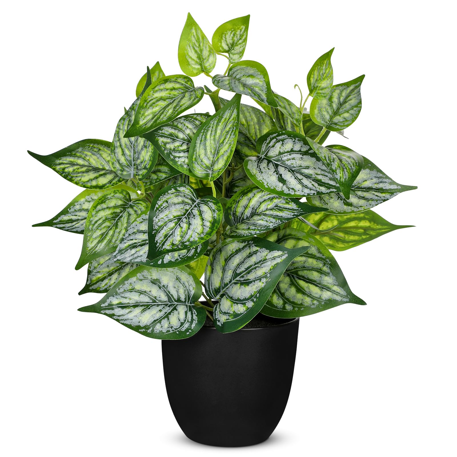 Villa Como 14.5" Artificial Plants Indoor Home Decor, Fake Potted Silk Plants for Shelves Living Room Decorative, Small Artificial Office Desk Plant