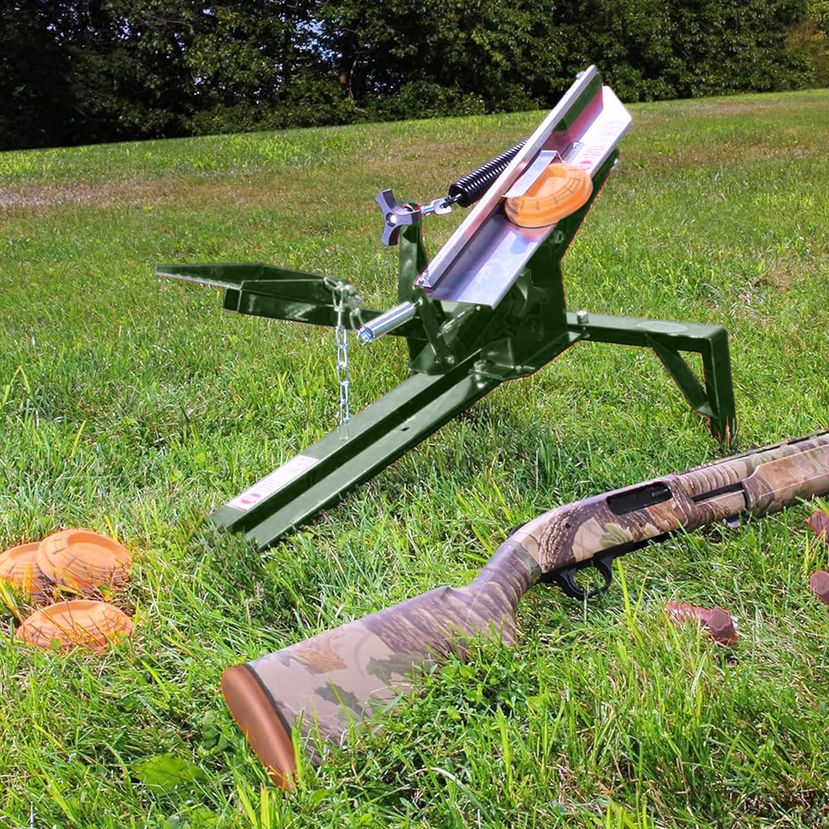 Trimax Lanzador detiro al Plato sin Manos (por Pedal) | Lanzador de polatos de Arcilla de trayectoria Variable