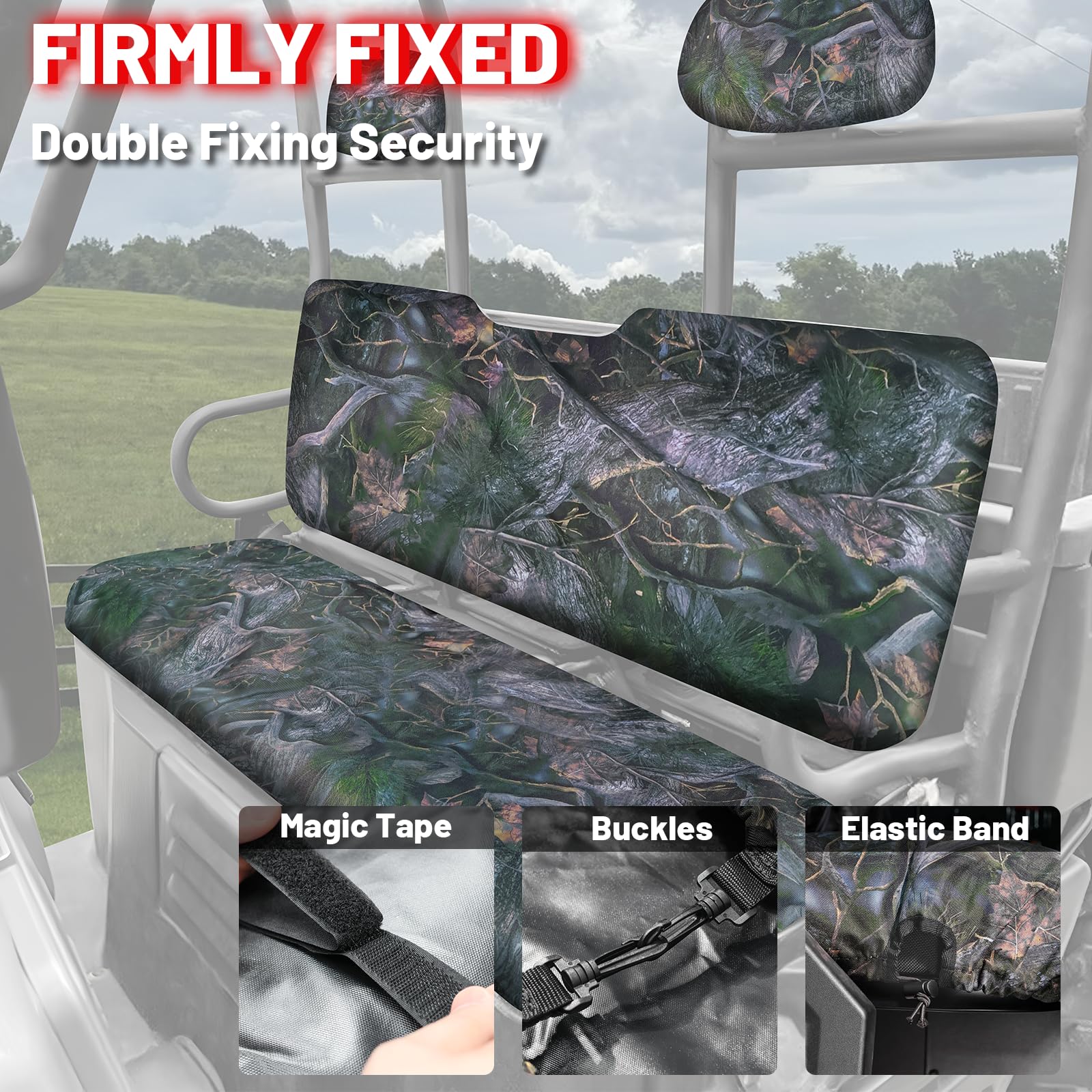 POLARIS RANGER 500 700 800 02-08 UTV BLACK BENCH SEAT COVERS UV RESISTANT