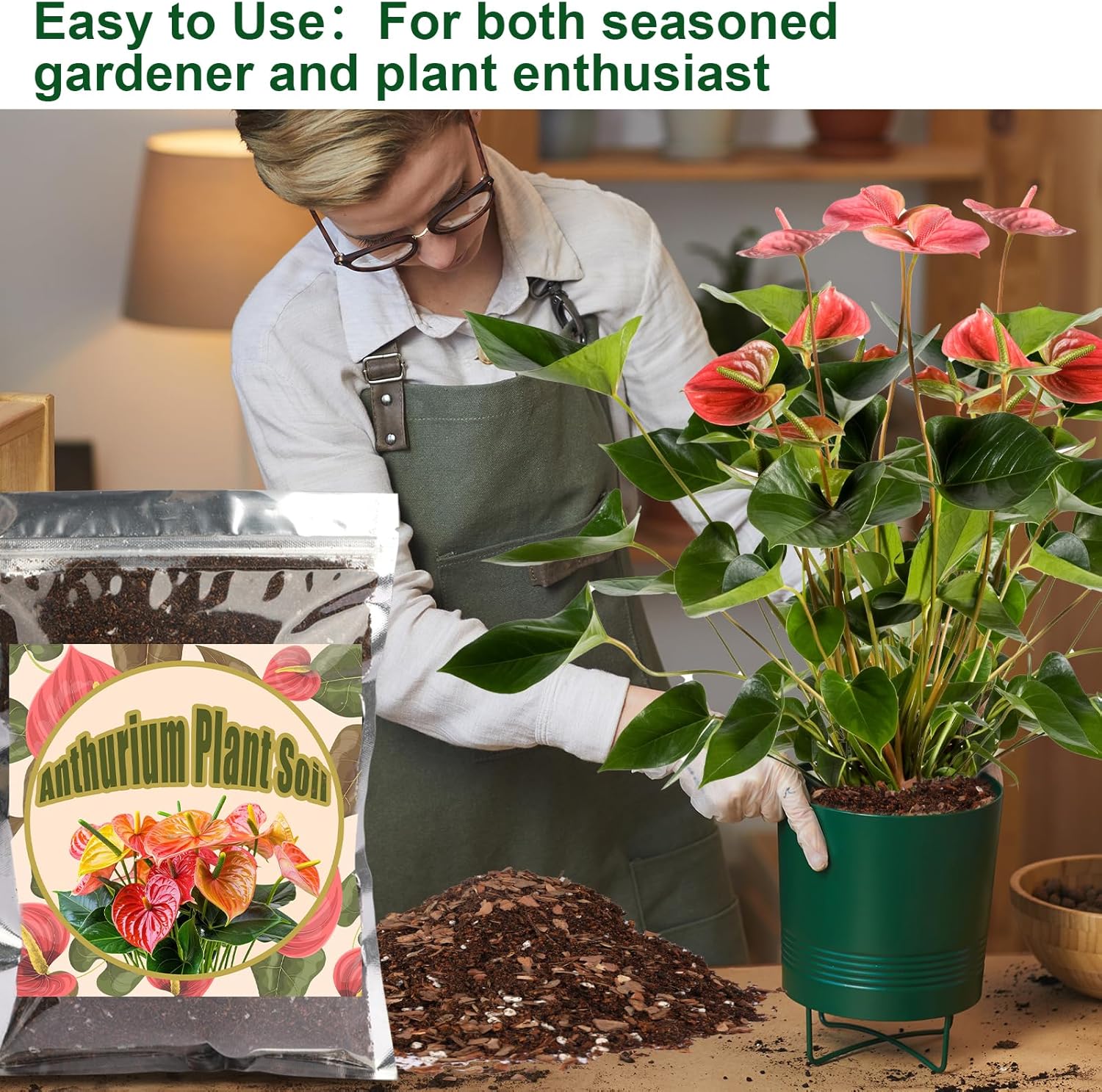 Doter All-Natural Potting Soil for Anthurium & Indoor Plants 10qt - Enhanced Drainage, No Additives | Premium Indoor Plant Soil Mix