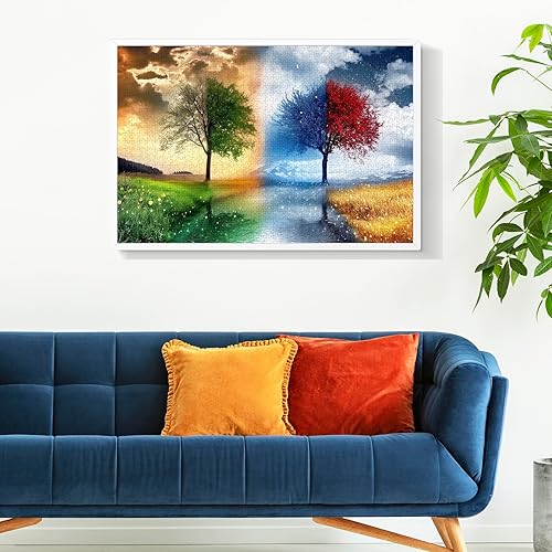 Miniatura 8 de Rompecabezas clásico para adultos, rompecabezas de madera de 1000 piezas, rompecabezas de madera, árbol de paisaje, moderno, decoración del hogar,