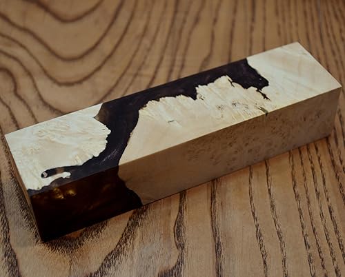 Miniatura 3 de Cuchillos estabilizados de madera de arce BURL para tornear en blanco (460)