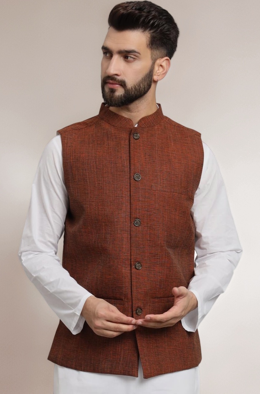 LATEST CHIKAN Men's Traditional Cotton Solid Nehru Jacket/Waistcoat