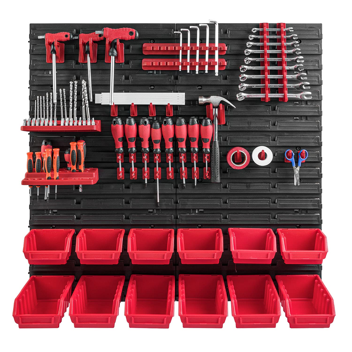 Storage System Wall Shelf 1152 X 780 Mm, Tool Holders, Pack Of 68 Stacking Boxes Pour Shelf, Storage Boxes, Extra Strong Wall Plates, Shelf Extendable, Workshop Shelf - View #11