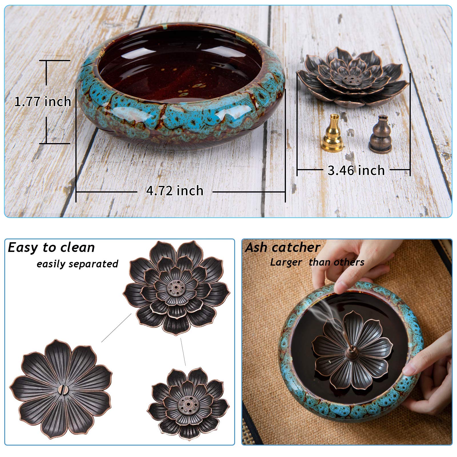Porte-encens En Forme De Calebasse - Support Esthétique Pour Bâtonnets D'encens, Méditation, Yoga, Décoration Intérieure - 8
