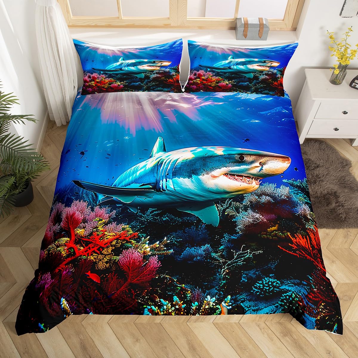 Erosebridal サメの寝具セット 掛け布団カバー 子供 キッズ