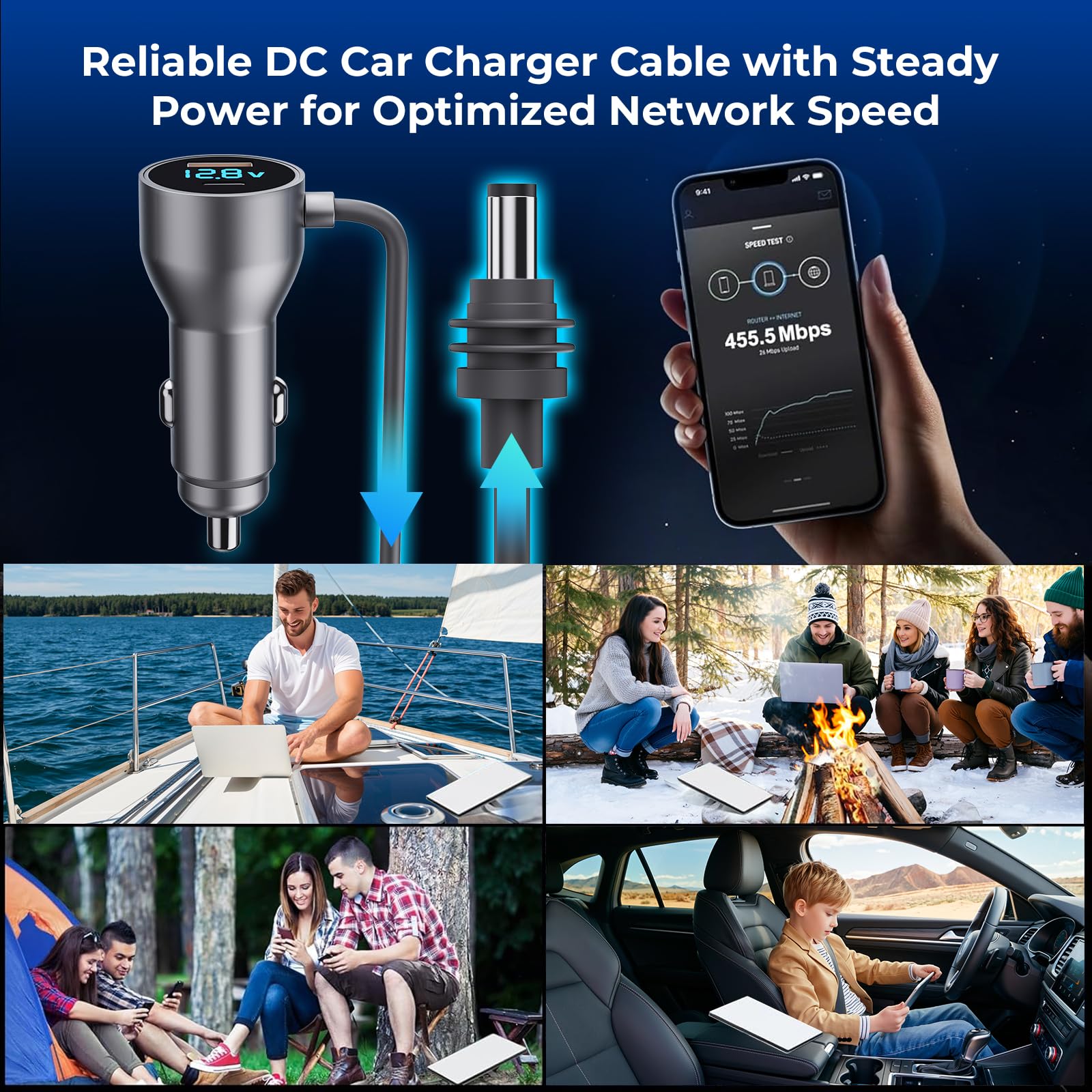 Starlink Mini Cable Starlink Mini Accessories Car Charger 3-in-1 DC Power Cable with 12V-48V Cigarette Lighter Adapter PD — view 6