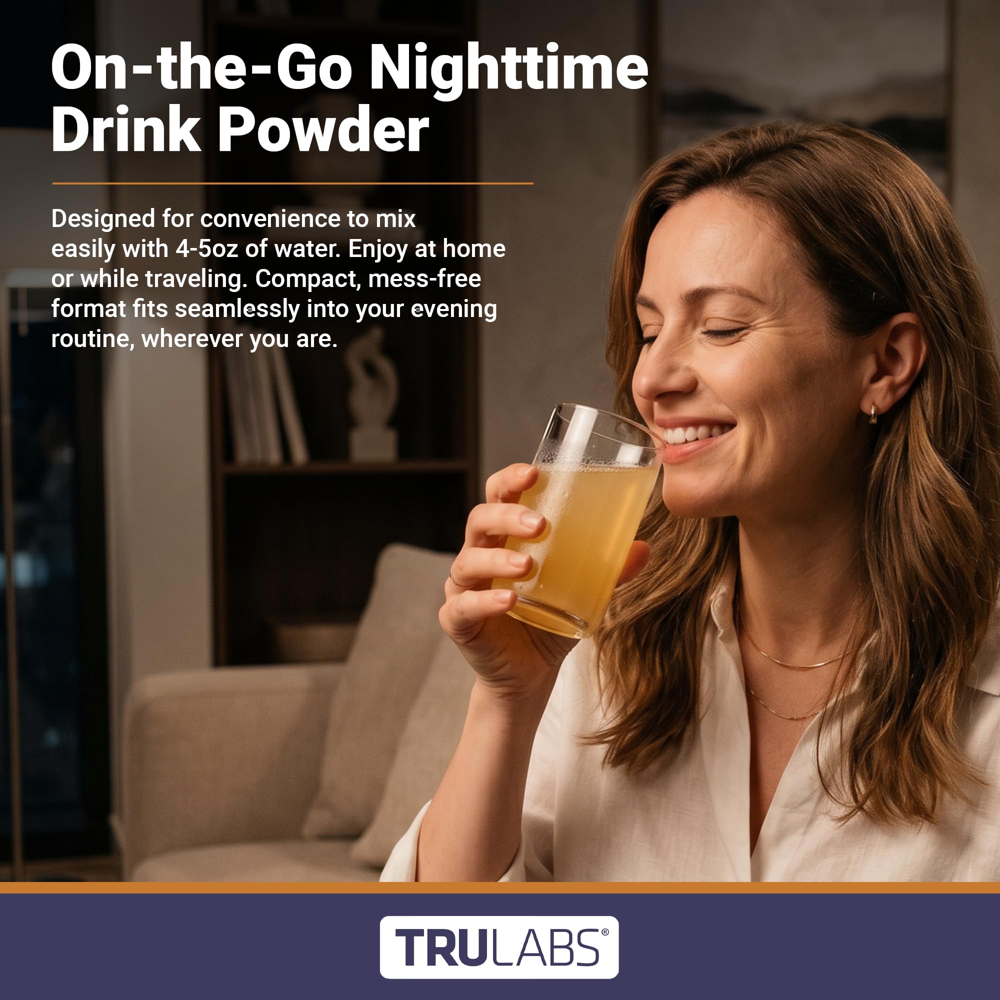TRULABS Sleep Drink Mix – Honey Lemon Flavor, Sugar-Free Nighttime Sleep Powder Drink Mix with 65mg Magnesium, 2500mg GABA, Herbal Extracts & 3 mg Melatonin (6 Stick Packs) — Amazon image 6