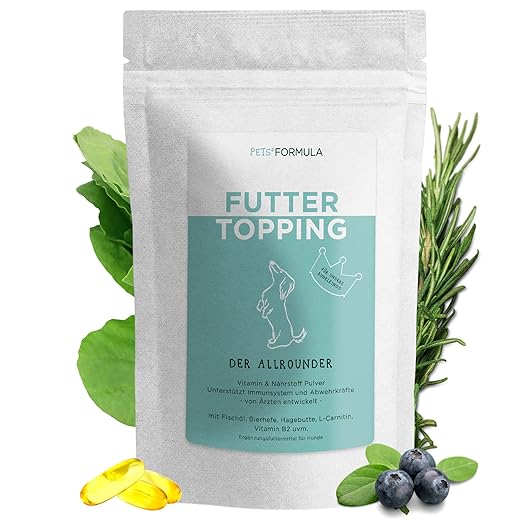 PetsFORMULA Immun- + Multivitamin-Schutz für Hunde, 10+ Vitamine & Mineralstoffe mit Vitamin B Komplex, Zink, Bierhefe, Omega 3, Hagebutte auch für Welpen & Senioren
