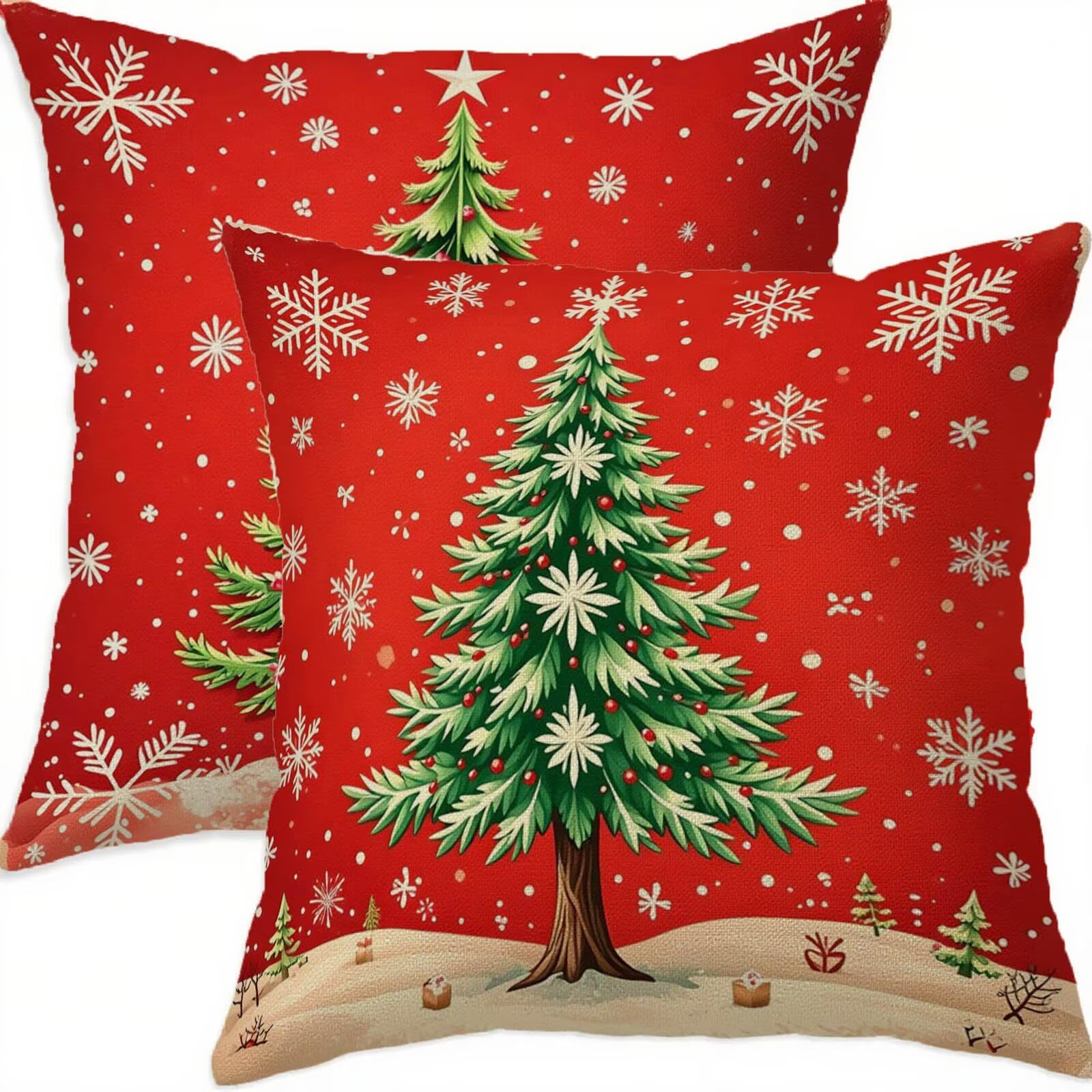 Taie oreiller 80x80cm Noël lavable et imperméable pour grand coussin