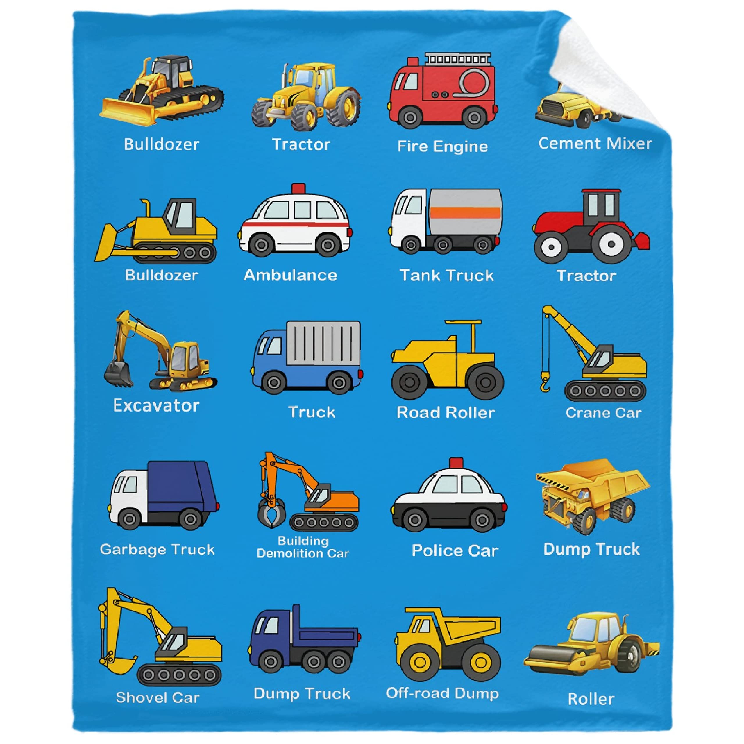 Dump Truck Bulldozer Throw Blanket - ​Super Soft Flannel Fleece Blanket for Gifts, Plush Lightweight Fuzzy Cozy Blanket Microfiber for Couch Sofa Bed All Season XS 40"x30" for Pets