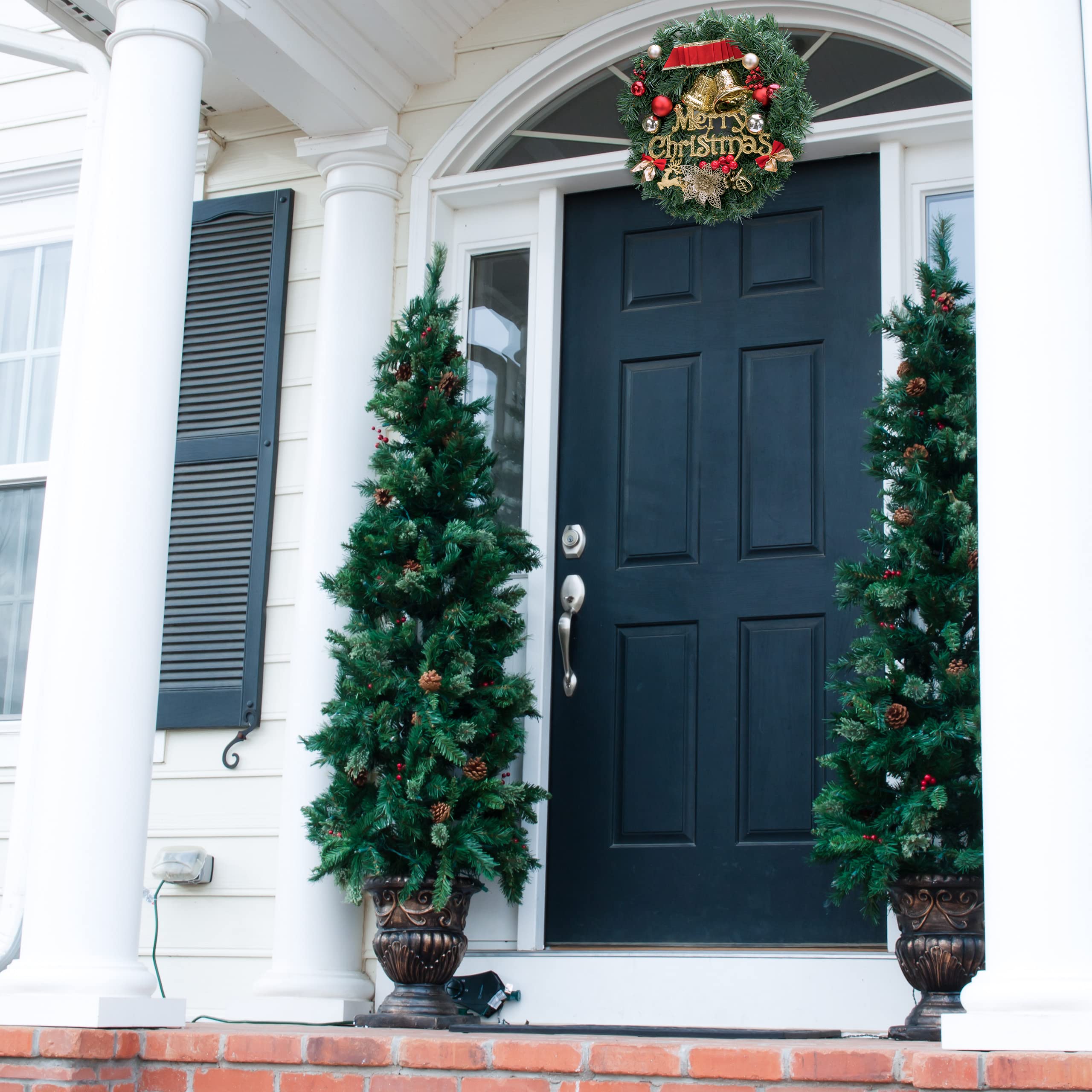 Ghirlanda Natalizia 30cm PVC - Per Porta, Camino, Decorazioni Natale Interno/Esterno - Foto 12