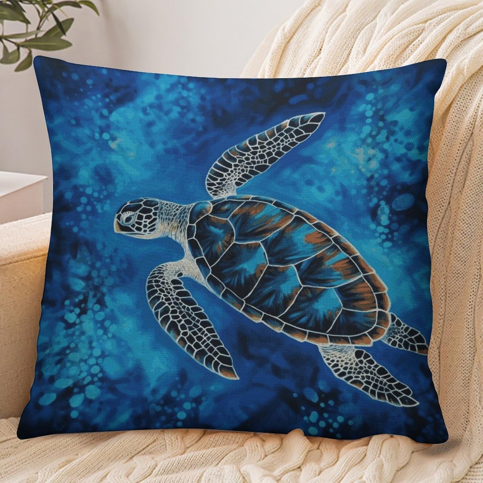 Fekiloot Style Sea Turtle-Blue Pillowcase Pillow Sham Pillow Case