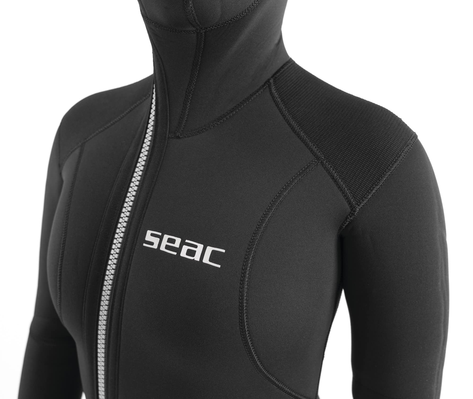 SEAC Club Lady, Muta in Neoprene da 5 mm con Cappuccio Integrato, Protezioni in Powertex nelle Spalle, Ginocchiere e fondoschiena