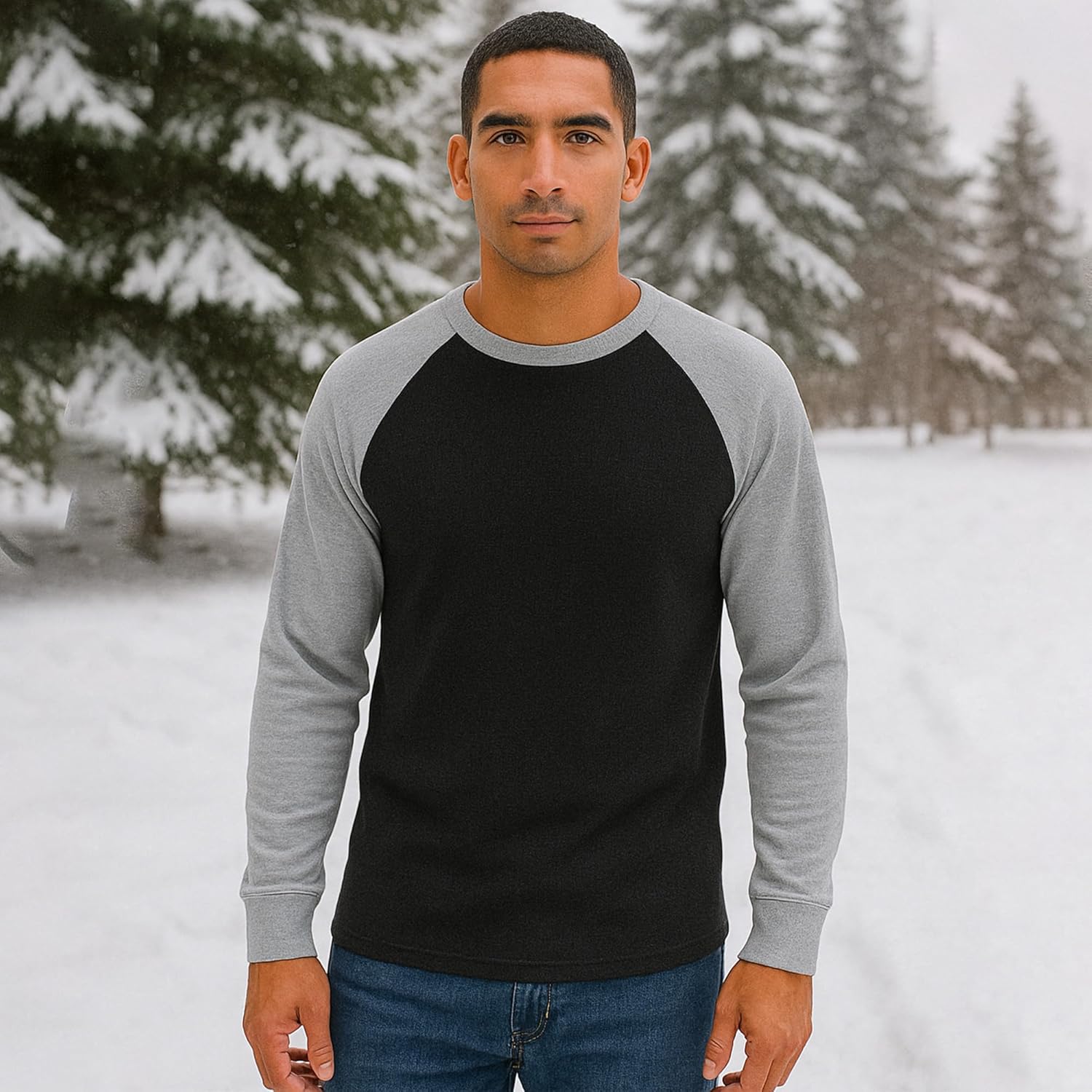 BROOKLYN'S BEST Mens Thermal Shirts - Long Sleeve Crew Neck Thermals for Men - Assorted Colors