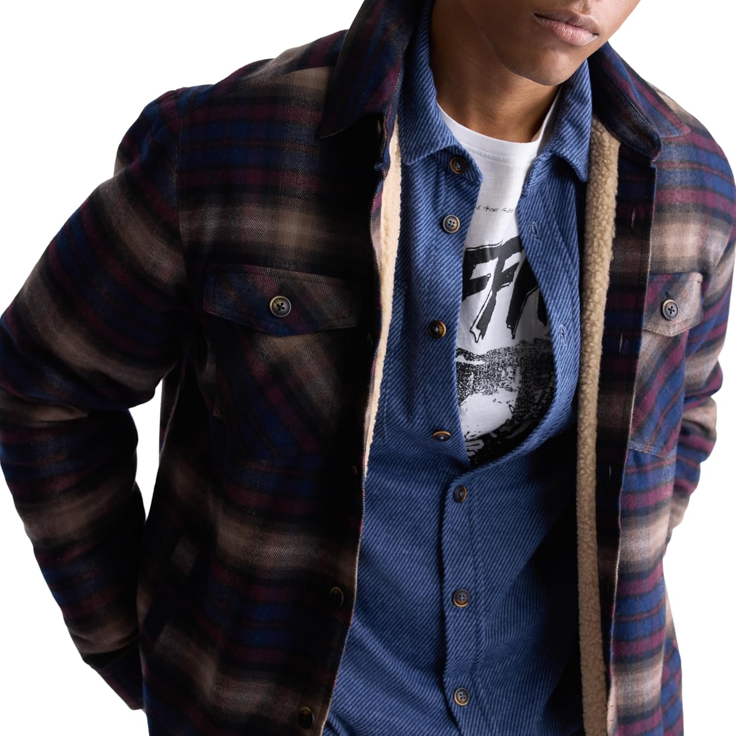 Buffalo David Bitton Men's Shirt Style Shacket Jacket, Whale, Medium - Image 6