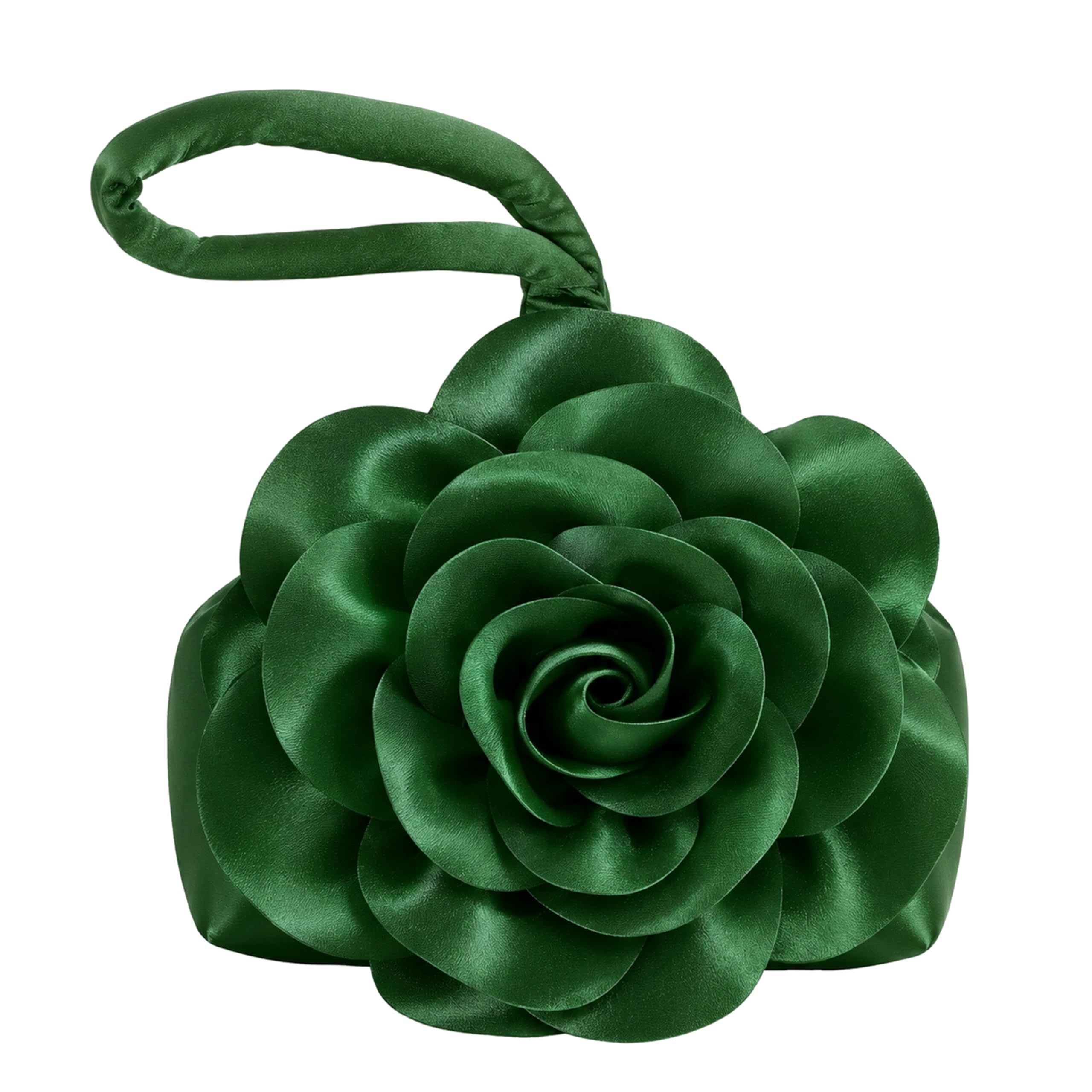 BABEYOND Women's Flower Satin Evening Bags Triangle Clutch Purses