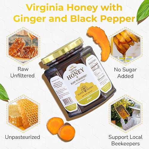 Miniatura 10 de Super Honey - Té de miel Ashwagandha - Miel de jengibre de cúrcuma india orgánica inspirada en Ayurveda con polvo de Ashwagandha orgánico, miel para