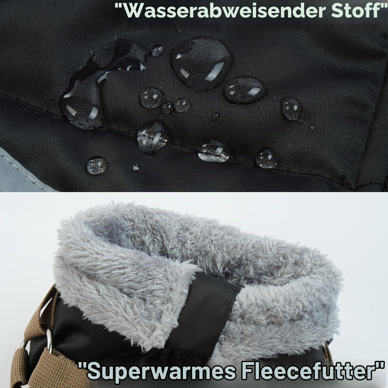 Hundemantel Winter, Wasserdicht Hundejacken mit 4-Beinige Hunde Winterweste Warm Winddicht Hundejacke Fleece Reflektierend Winterjacken Mit Brustgurt Gurt & D-Ringen(Schwarz, L)