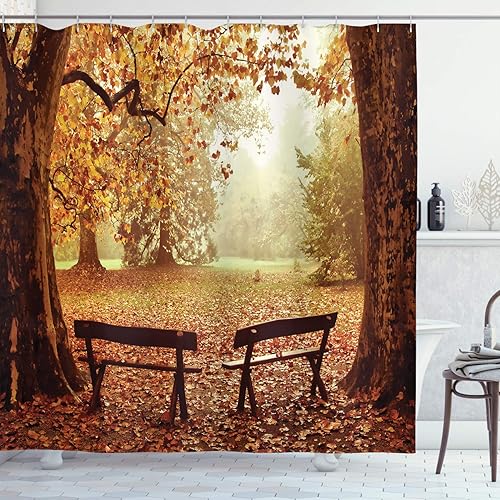 Cortina de regadera de poliéster. Decoraciones de arte fotográfico en sepia verde, con la imagen de la selva tropical de México y naturaleza