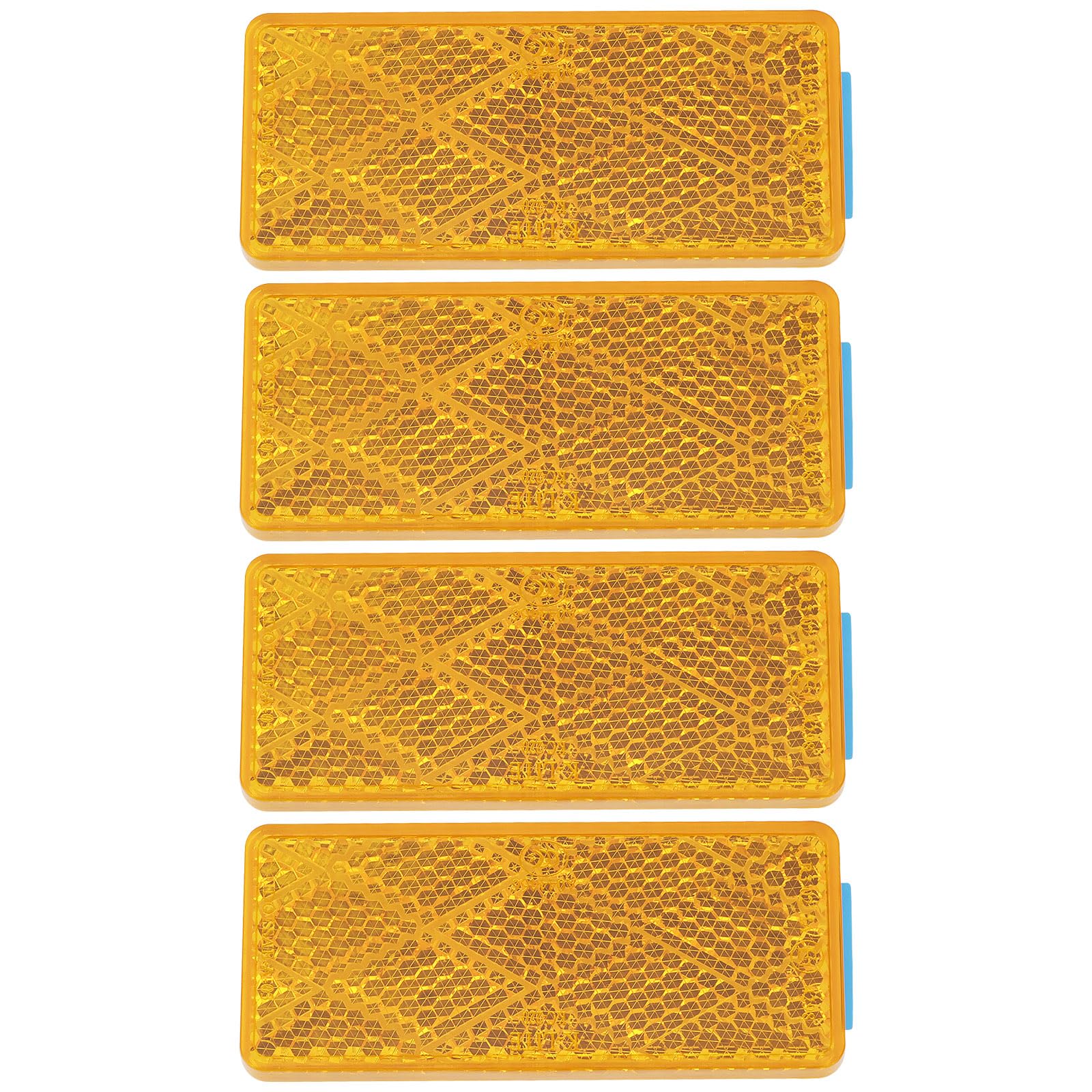 EMSea 4pcs Rectangula Self Adhesive Reflectors 70 X 30mm Safety Reflectors with Adhesive for Vehicle Truck Camper Cargo Orange