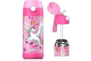 Princess Peach Water Bottle for Girls: Pink Unicorn Water Bottle Insulated Stainless Steel