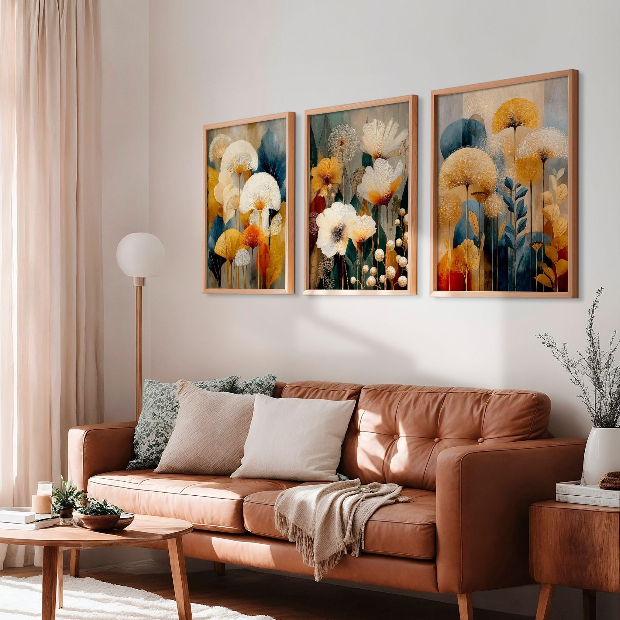 ARTINSPIRIO Lot de 3 posters bohèmes - Fleurs - Sans cadre - 40 x 60 cm