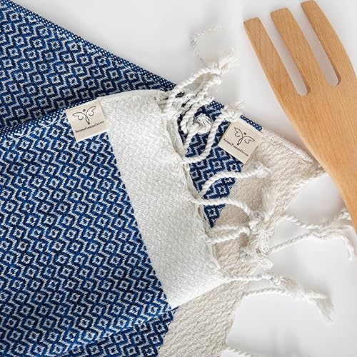 Miniatura 2 de SMYRNA TURKISH COTTON Vintage Series - Juego de 4 paños de cocina, lavables a máquina, ultra suaves, absorbentes, prelavados y de secado rápido, 12