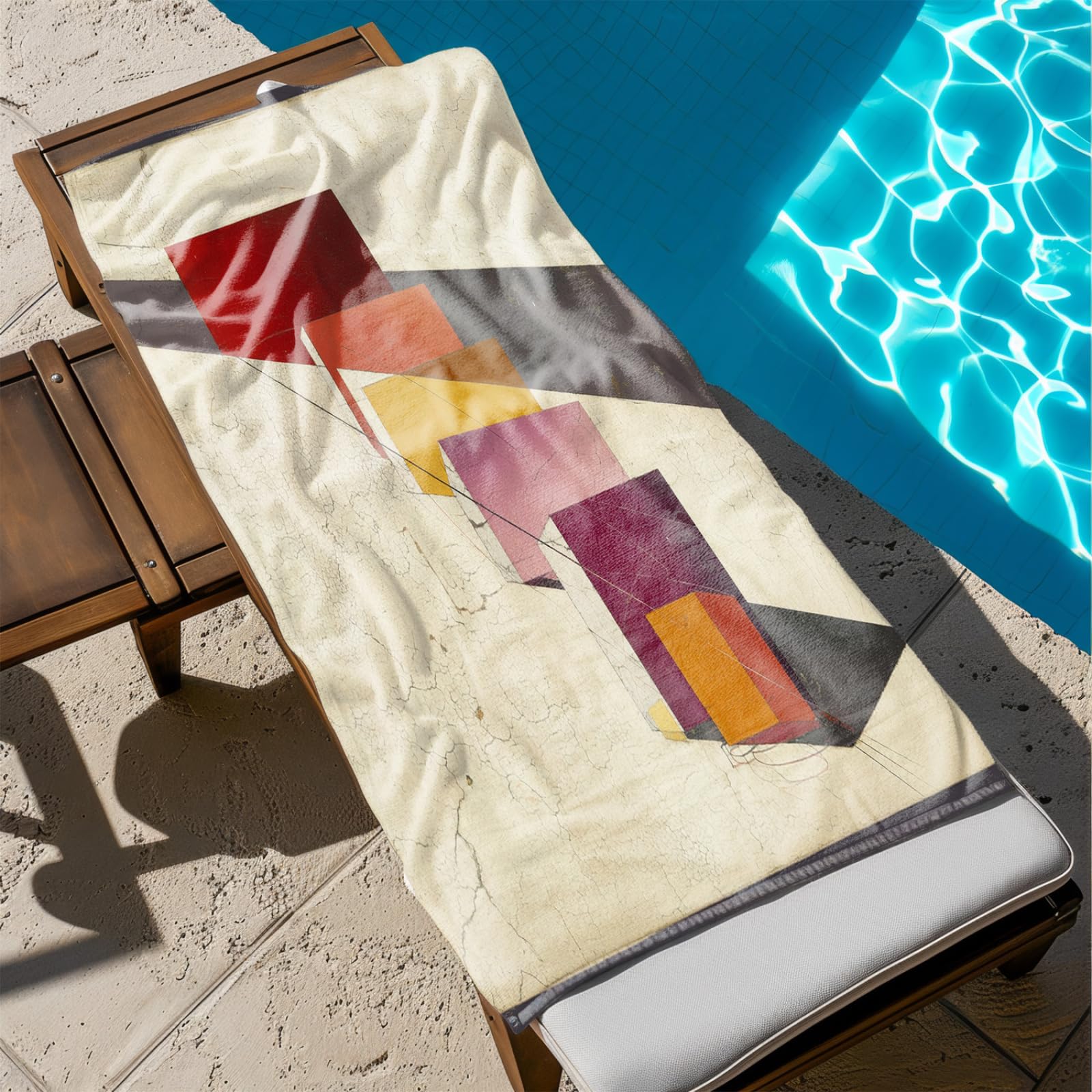 Telo Mare Microfibra 210x230 Geometria Del Gradiente Rosso Telo Spiaggia Grande Antisabbia,XXL Asciugamano Mare, Asciugatura Rapida, Stuoia Spiaggia Leggero E Portatile