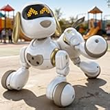 Ruko 18011 Smart Robot Dog, Interactive Puppy with 30 LED Expressions, 20 Actions & 50 Programmable Commands, Voice & Touch Control, Toy for Kids Age 3+