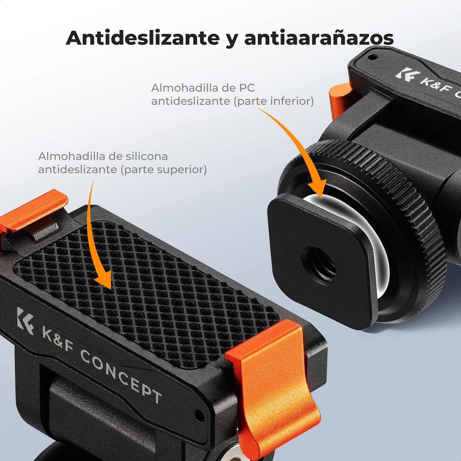 K&F CONCEPT Soporte de Zapata Fría Compatible con dji Osmo Pocket 3/Nano/Osmo Action 6, Adaptador Magnético Rápido para Cámara de Acción, Conector Zapata Caliente 1/4"