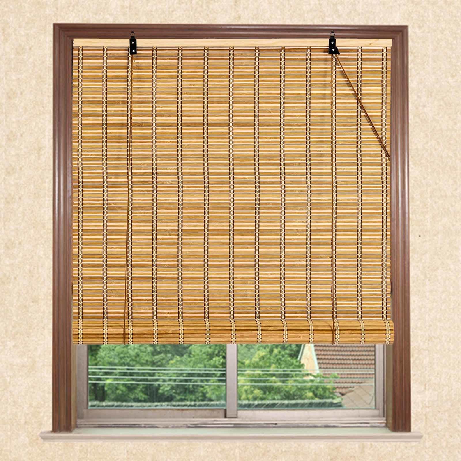 Bamboe Rolgordijnen Rieten Gordijnen Breedte 50cm 60cm 70cm 90cm 100cm 110cm 120cm,Lichtfilterjaloezieën,Vouwgordijnen,Rolgordijnen Voor Binnen Buiten,Rolluiken Met Lifters,W×H-110x120cm/43x47in