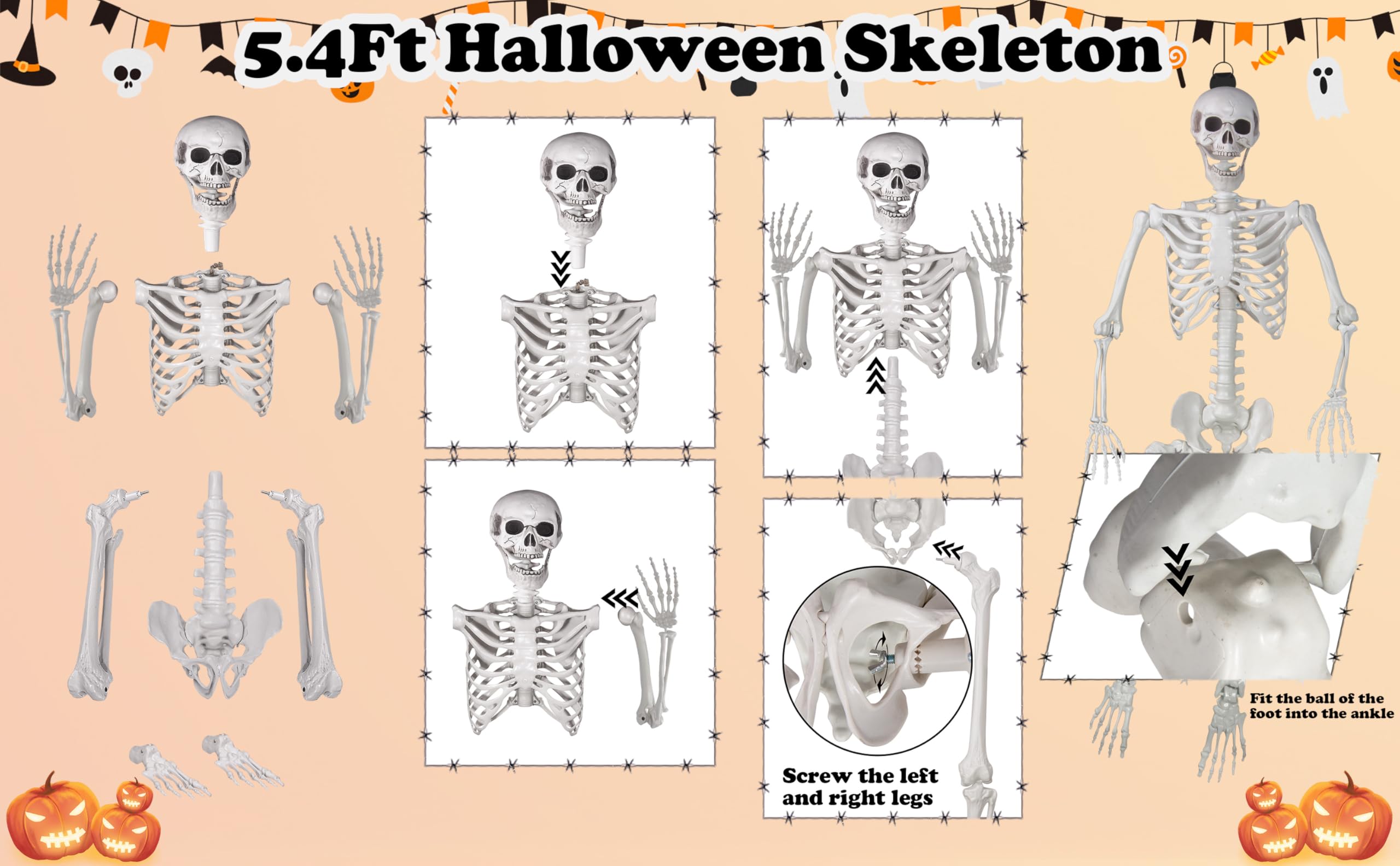 SCHELETRO CORPO UMANO per Halloween,Con Articolazioni Mobili, 90 Cm, Decorazioni EUR 43,99 SCHELETRO CORPO UMANO per Halloween,Con Articolazioni Mobili, 90 Cm, Decorazioni EUR 43,99