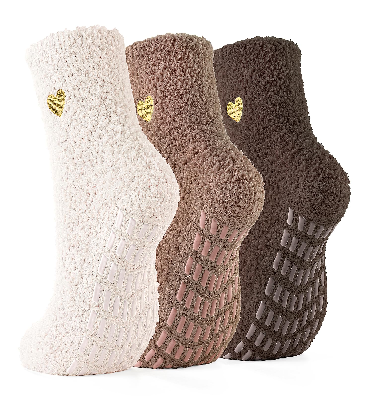 Slipper Socks for Women Men Grip Hospital Socks with Grips Fuzzy Non Slip Warm Womens Gifts