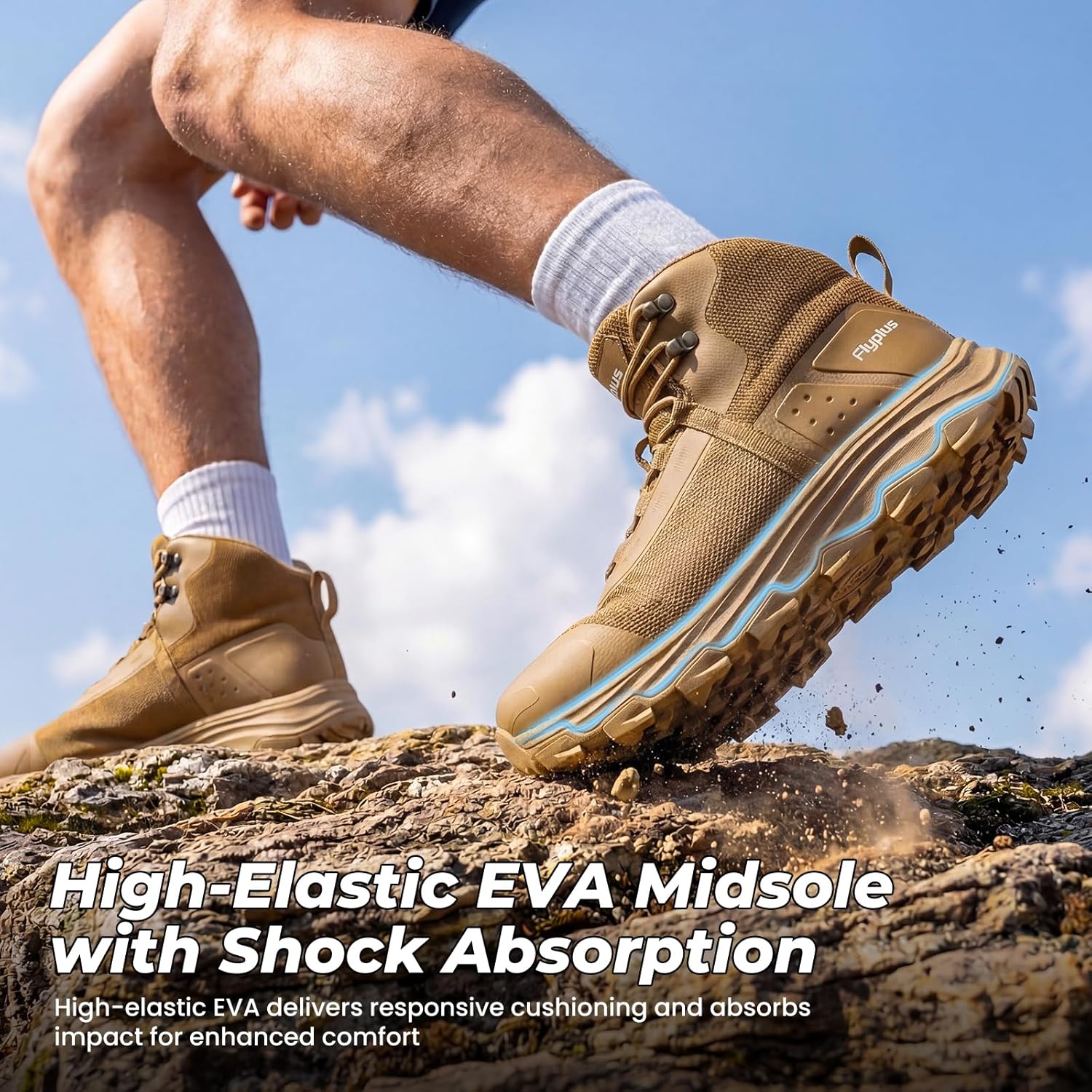 Men's Waterproof Hiking Boots Lightweight Comfortable Durable Slip-Resistant All-Terrain Mid Hikers for Outdoor & Daily Wear