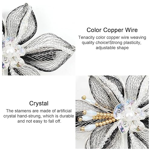 Miniatura 5 de Pasadores de alambre de cobre de 3.14 pulgadas, tejido a mano, diseño de alto nivel, accesorios elegantes para el cabello, regalos para mujeres y