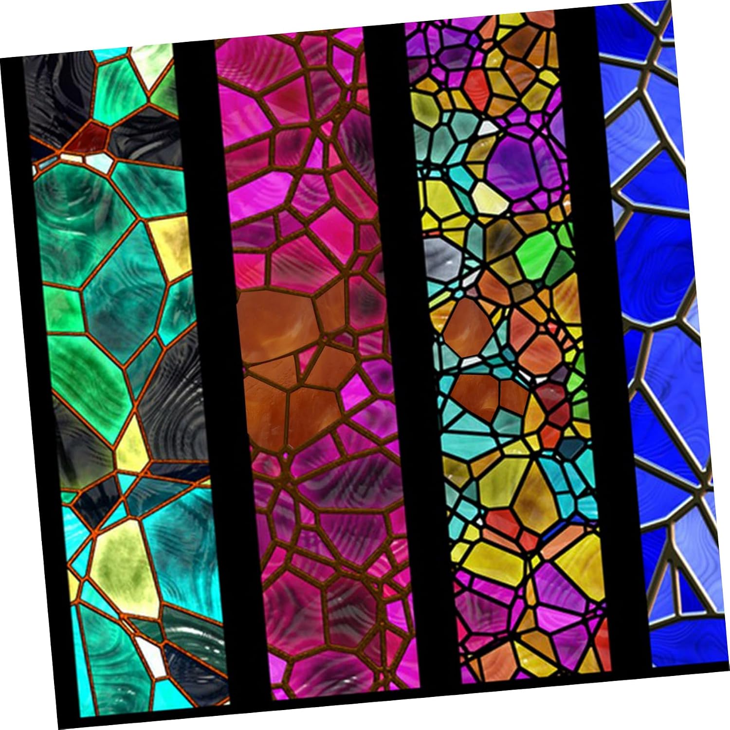 UKCOCO 10Pcs Mica Glass Craft Tiles for DIY Stained Glass Projects Unique Patterns for Church Murals Versatile Art Supplies with Light Transmission and Durability
