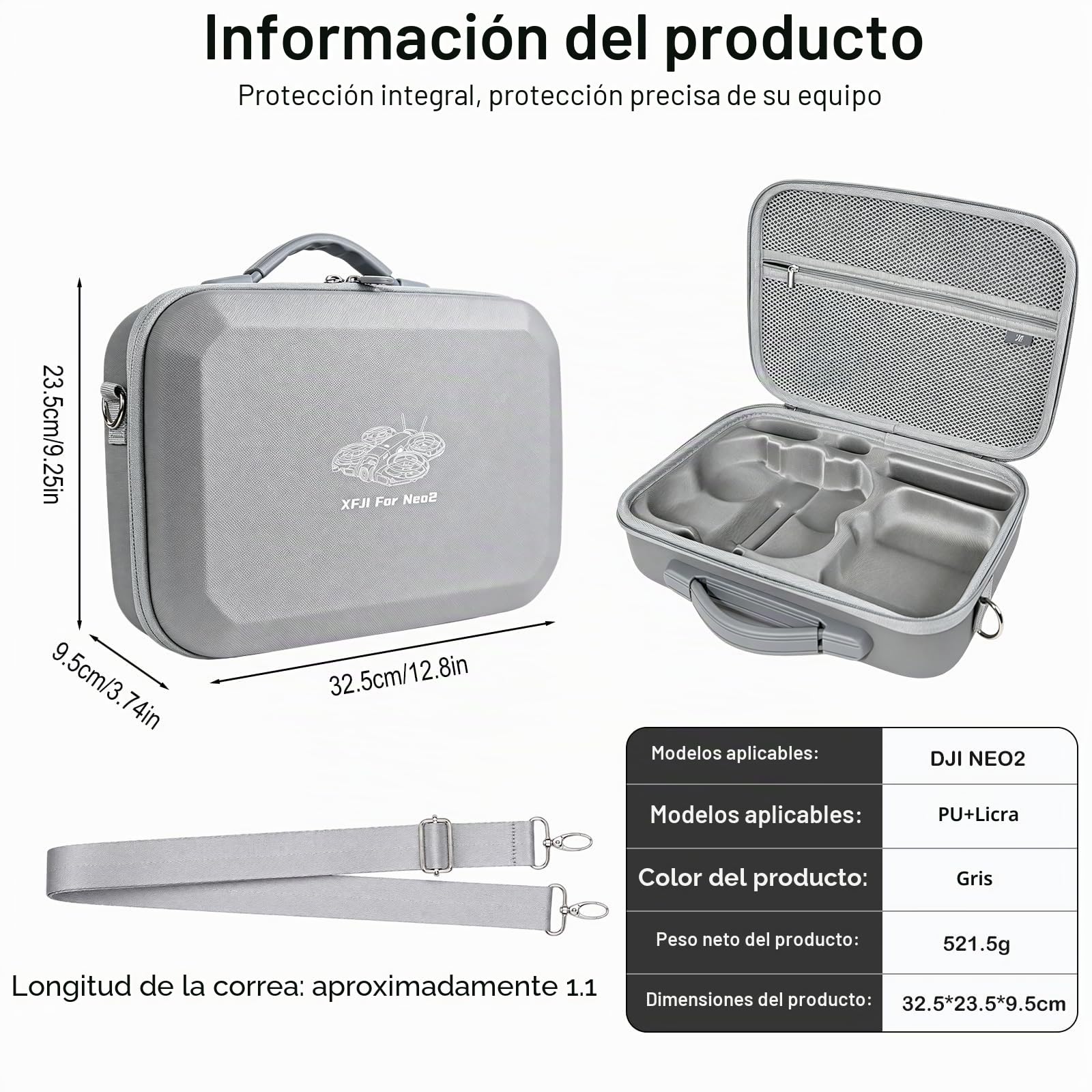 Funda rígida de Transporte para dji Neo 2 Drone Fly More Combo Drone, Bolsa para dji Neo 2 Case, Bolsa de Transporte para Controlador RC-N3/Batería Neo2 Paquete de Viaje, para Dron